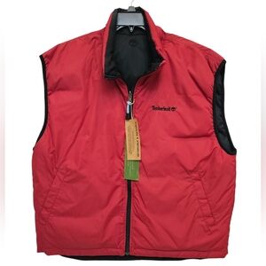Timberland Red Puffer Vest with Black Lining